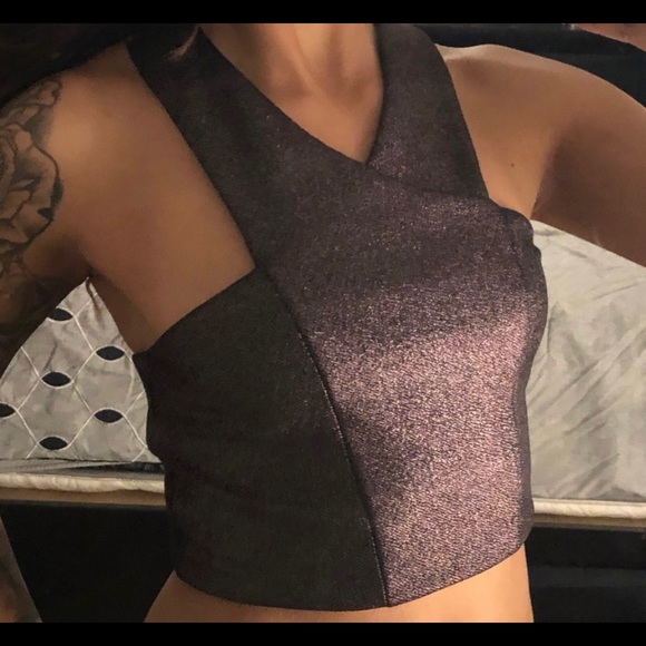 EXPRESS purple crop top - Picture 4 of 5